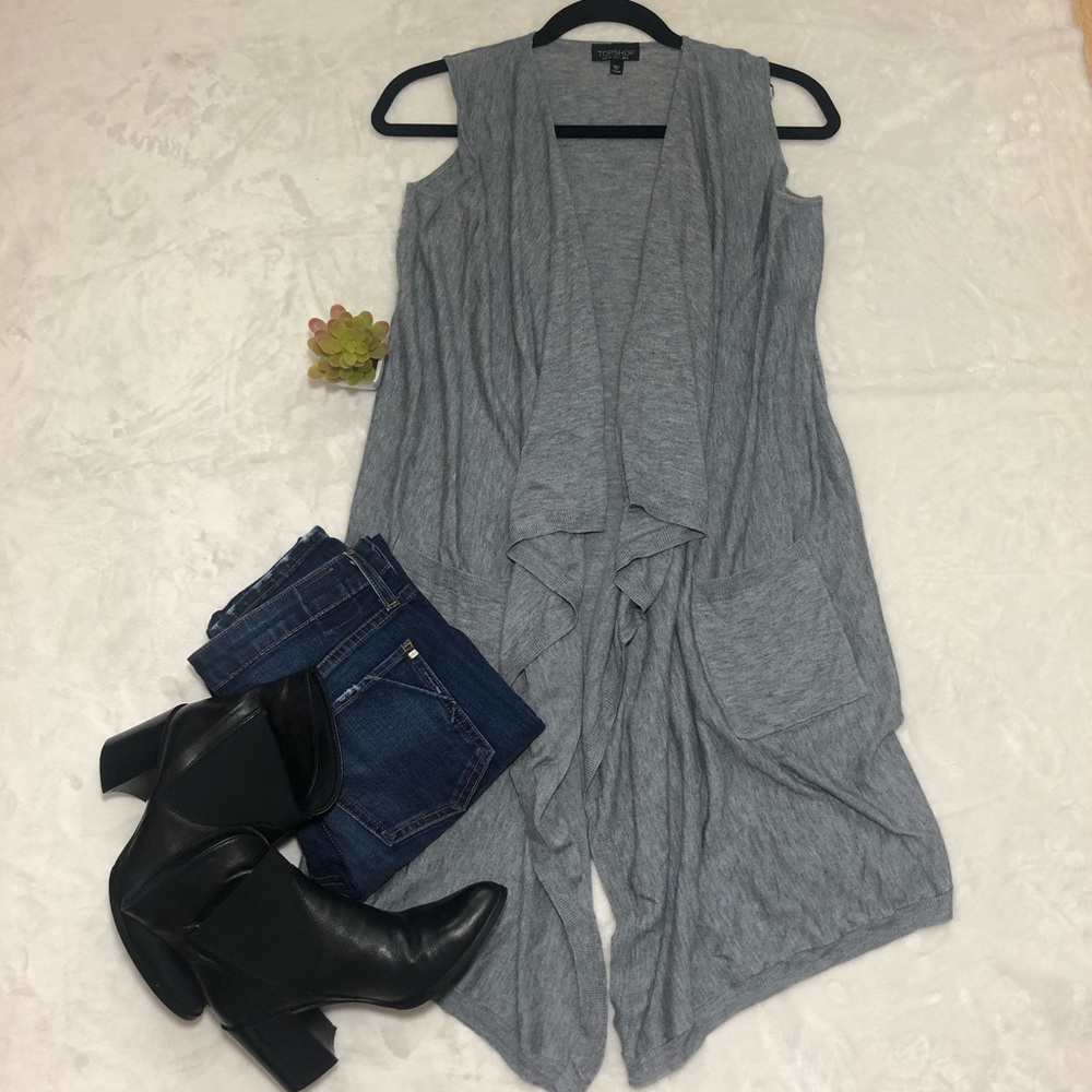 Topshop light gray maxi duster